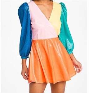 Olivia Rubin Amber Colorblock Embellished Dress Size M NWT